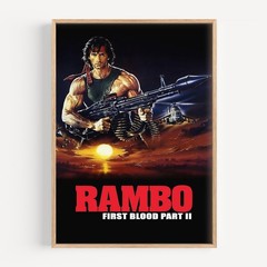 Rambo First Blood Part II (1985) Movie Poster Wall Art Print