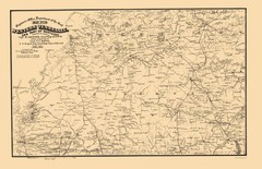 Historic State Map – Tennessee West Kentucky – Von Reizenstein 1865 – Vintage