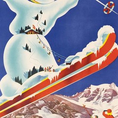 Austria – Zillertal thermalbad hintertux lanersbach – 1955 Retro Travel Poster
