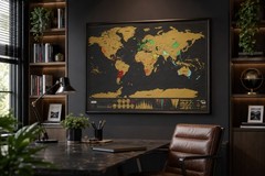 Premium Deluxe Black & Gold Scratch-Off World Map
