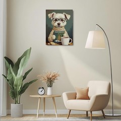 Cute Retro Animals Dog Book Lovers Gifts Bookish Gifts Wall Decor Canvas Wall…