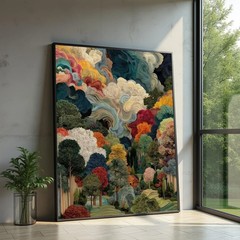 Abstract Swirl Forest – Colorful Trees Landscape Wall Art