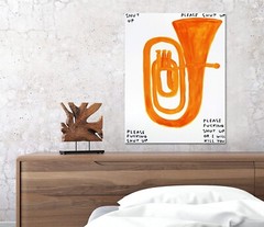 Shut Up Art Print | Mounted Canvas | Framed Canvas |Acrylic David Shrigley
