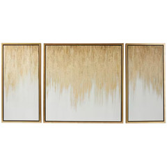 3- Panel Geode Ombre Framed Wall Art with Gold Frame 32 In. X 32 In.