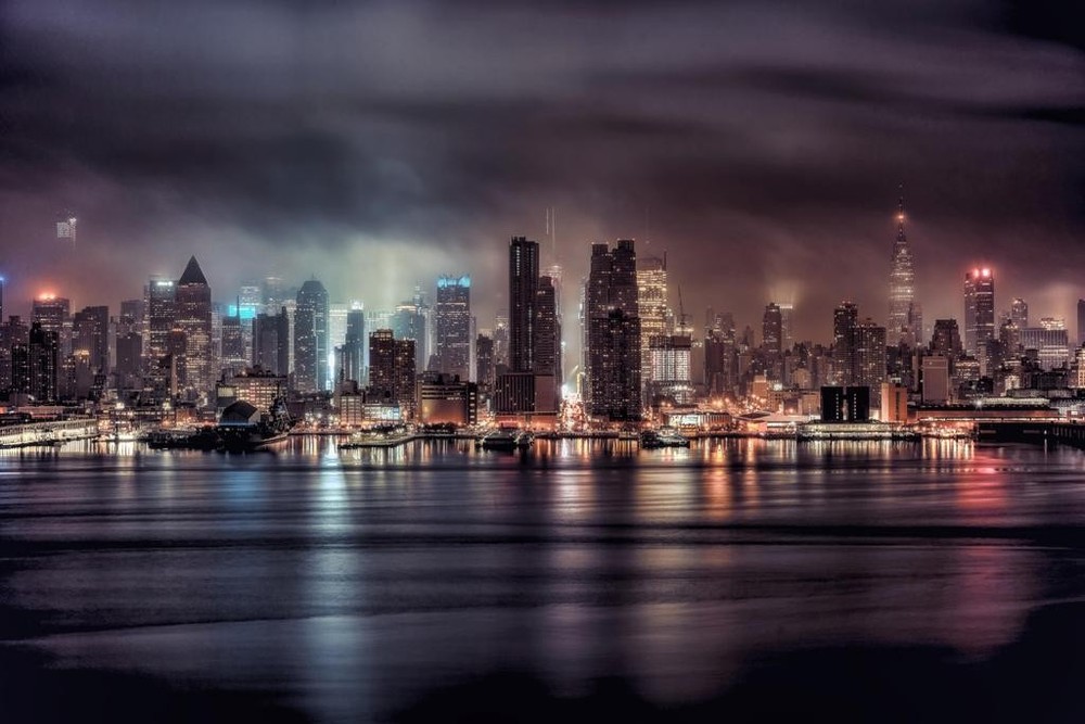 A Gotham Night Stormy New York City NYC Skyline Photo Photograph Poster 36×24