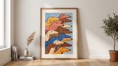 Vintage Dachshund Poster Retro Wiener Dog Art Colorful Modern Wall Decor Print