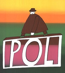 JEAN-MICHEL FOLON POL 30.25″ x 22″ Serigraph 1974 Surrealism Multicolor, Pink, G