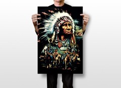 Native American Print Canvas Drawing Wall Art Home Decor – POSTER 20×30