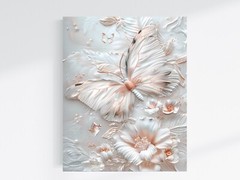 16×20 Blush Butterfly Canvas Print Wall Art