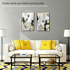Black and Gold Abstract Wall -Art Decor- 2 Pack 16 X 24 Inches Black and White C