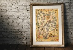 1863 Map of the Battle of Gettysburg Civil War Military Poster Print History