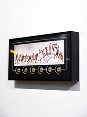Kobe Bryant Framed Poster Wall Art Décor with 6 Replica Rings Display Set