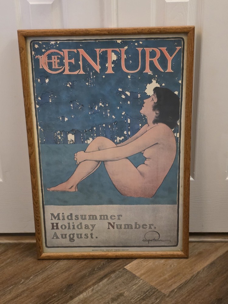 VTG Century Magazine Poster Midsummer Holiday August Will Bradley Art Nouveau