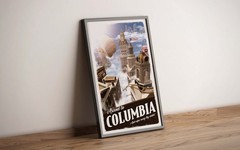 Columbia Bioshock Infinite Poster Retro Travel Gamer Wall Art Canvas