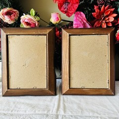 Vintage Nursery Animal Prints Frog & Beagle Puppies Framed Set Cottage
