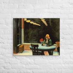 Automat 1927 Girl In Cafe by Edward Hopper Paintings 1900s Canvas Wall Art Print