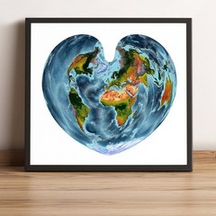 World Map, Bonne Projection World Map, Printed and Framed World Relief Map