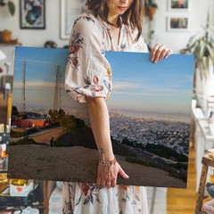 San Francisco Cityscape Canvas Wall Art Urban Skyline with Hills and Towers