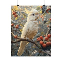 Marble White Parrotlet Bird Art Print Poster, Wildlife Home Decor, Nature Lover