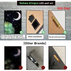 Dohwa blingco LED Lighted Canvas Wall Art Decor with 20″L x 16″W, Worry tree