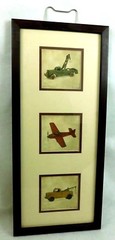 Vintage Toys by Thomas Kiley Wall Hanging Picture Plane Tow Truck Kids Decor