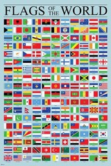 Flags of the World Classroom Reference Chart National Poster 24×36