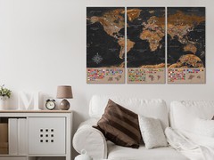 WORLD MAP Canvas Print Framed Wall Art Picture Image k-A-0205-b-e
