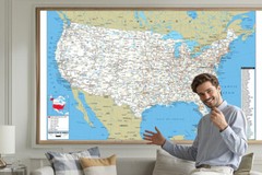 24×36 Inch United States Map American Road Poster Wall Print Educational Mural