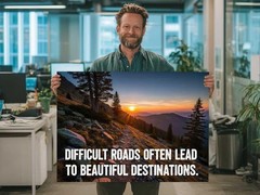 Motivational Canvas Difficult Roads Mountain Sunset Quote Wall Art Decor