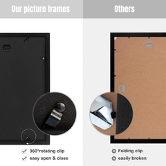 Golden State Art, A3 Frame with Plexiglass, Engineered Wood 11.7×16.5, Black