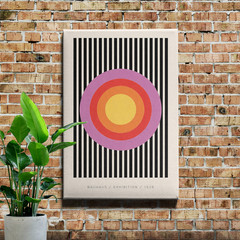 Modern Bauhaus Exhibition Poster Concentric Framed Wall Art 12x18inch