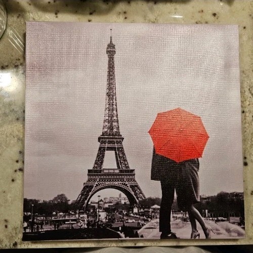 Wall Art Canvas Europe Black White Red Set Of 4