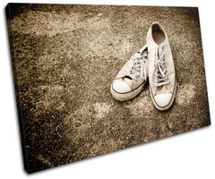 Lo Top Sneakers Vintage SINGLE CANVAS WALL ART Picture Print VA