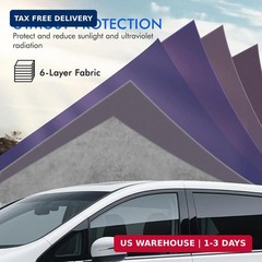 Car Cover Waterproof All Weather, 6 Layers Outdoor Full Exterior Cover Rain Sun