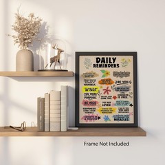 Positive Daily Reminders Poster – Inspirational Wall Art – Positive Quotes Wa…