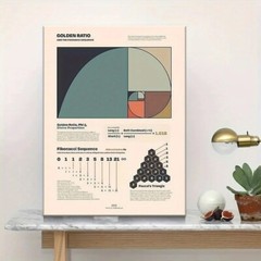 Golden Ratio Fibonacci Sequence Poster Math Science Art, Educational Wall Decor