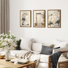 Framed Vintage Italian Wall Art Set of 3, Rustic Neutral Olive Tree Pictures …