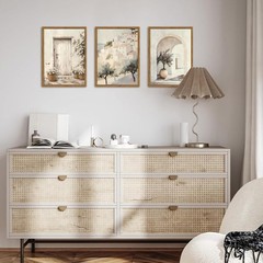 Framed Vintage Italian Wall Art Set of 3, Rustic Neutral Olive Tree Pictures …