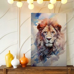 Wall Art Lion Safari Tree Floral Wildlife Landscape Canvas Print Modern Decor