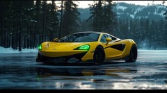 Yellow McLaren 600LT Super Car poster A4/A3 Choose size Semi-Gloss poster only