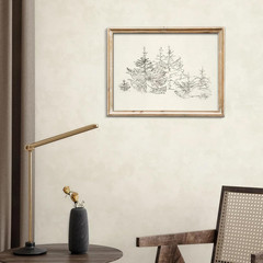 Pine Tree Vintage Wall Art Gray Prints – Classical Naturalist Tree Landscape Pri