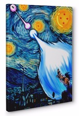 Dragon Ball Z Starry Night Portrait Framed Canvas Print Wall Art (Ready To Hang)