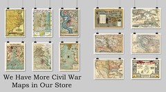 Bacons 1862 Military US Civil War Map Shewing Forts, Fortifications Wall Print