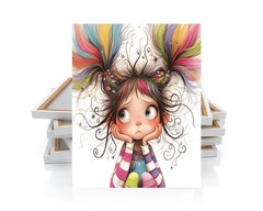 11×14 Pigtail Girl Wall Art Canvas Print