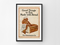 Vintage Kitchen Decor Poster (up to 24″ x 36″) – Art – Bread – Baking – Cooking
