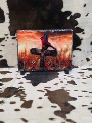 Cardinal Cross Custom Photo Slate Rock Unique Gift 7.9” X 5.9” Slate Photo