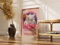 Vintage Gengar Pokemon Poster Retro Game Boy Art Print 1999 Japanese Manga Decor