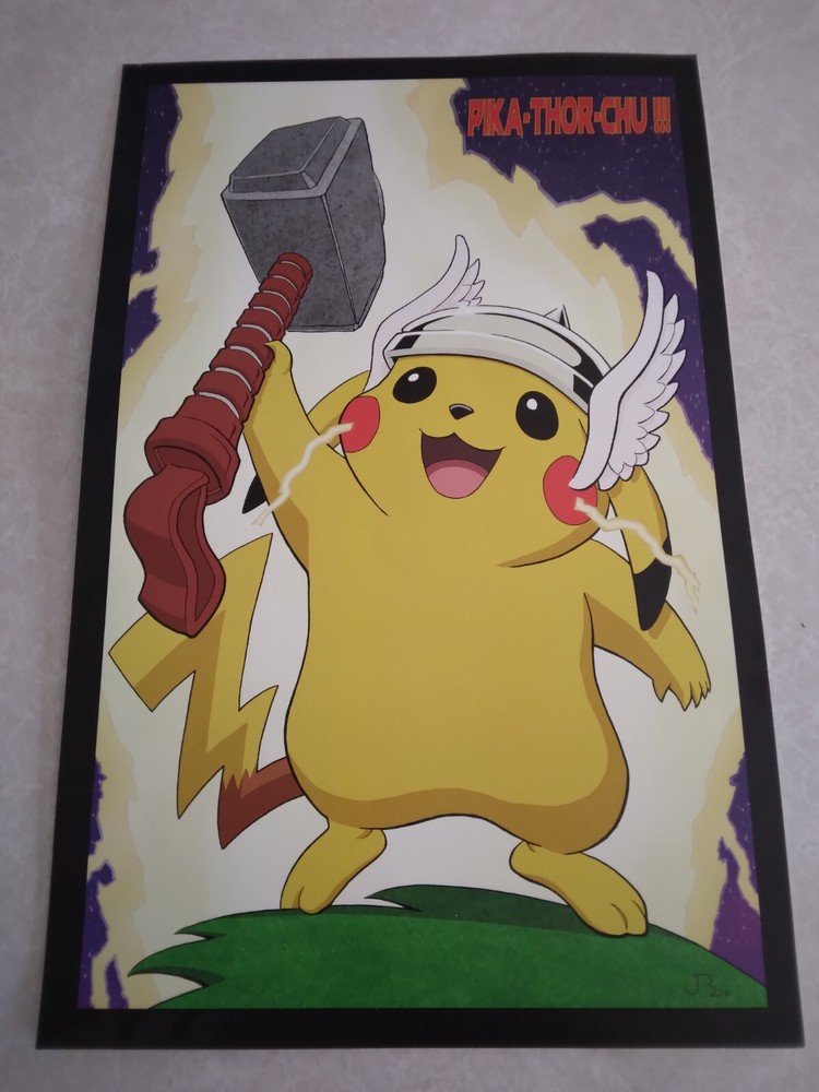 Pika-thor-chu! – Pokemon/Marvel Poster (Size: 17″ X 11″) Cardstock