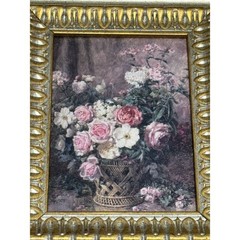Crystal Art Gallery Floral Rose Art Prints Set of 2 Gold Silver Ornate Frames
