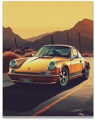 Porsche 11×14 Wall Art | Vintage Sports Car Print | Top-Quality | Fast Shipping